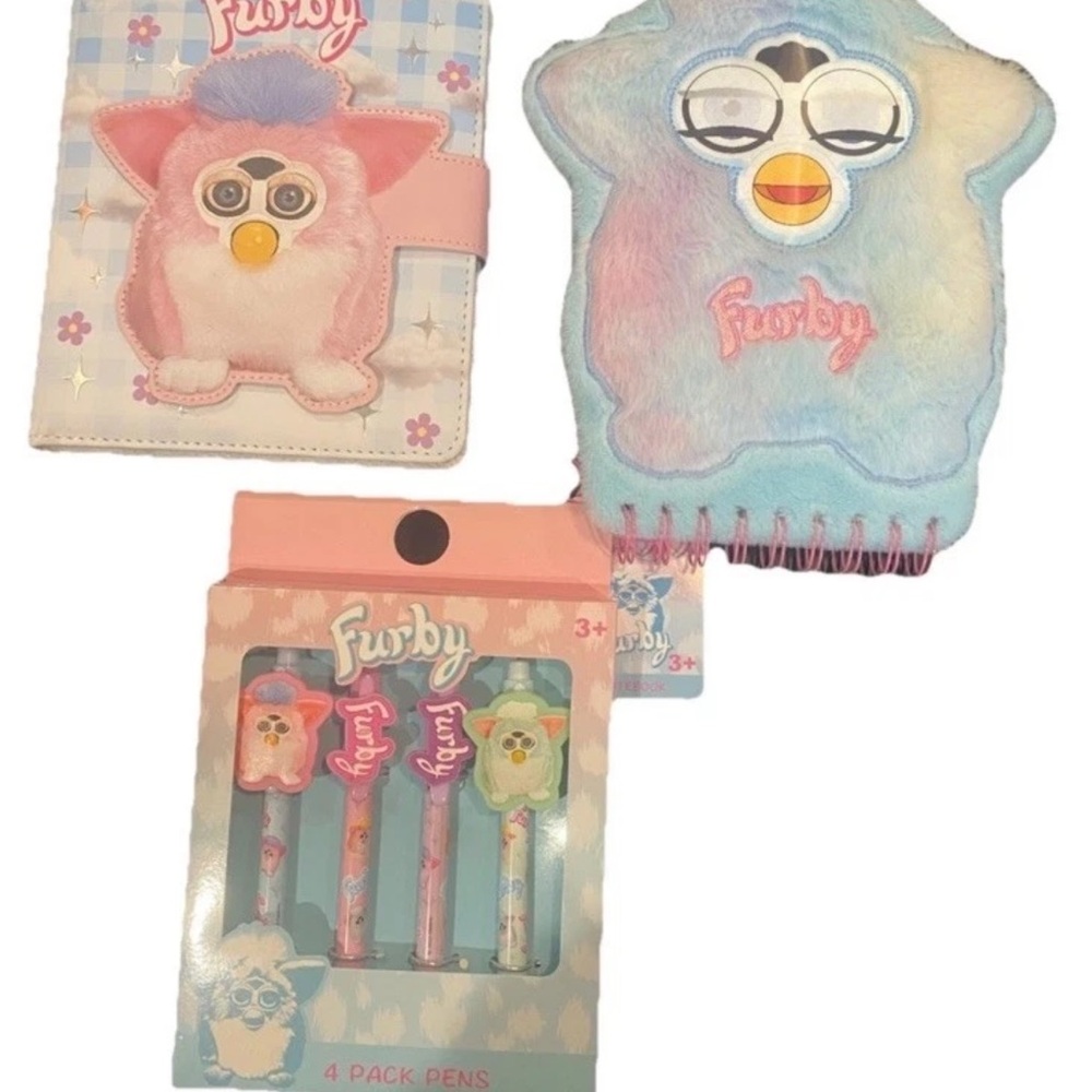 Set of 3 furby notebooks and pans